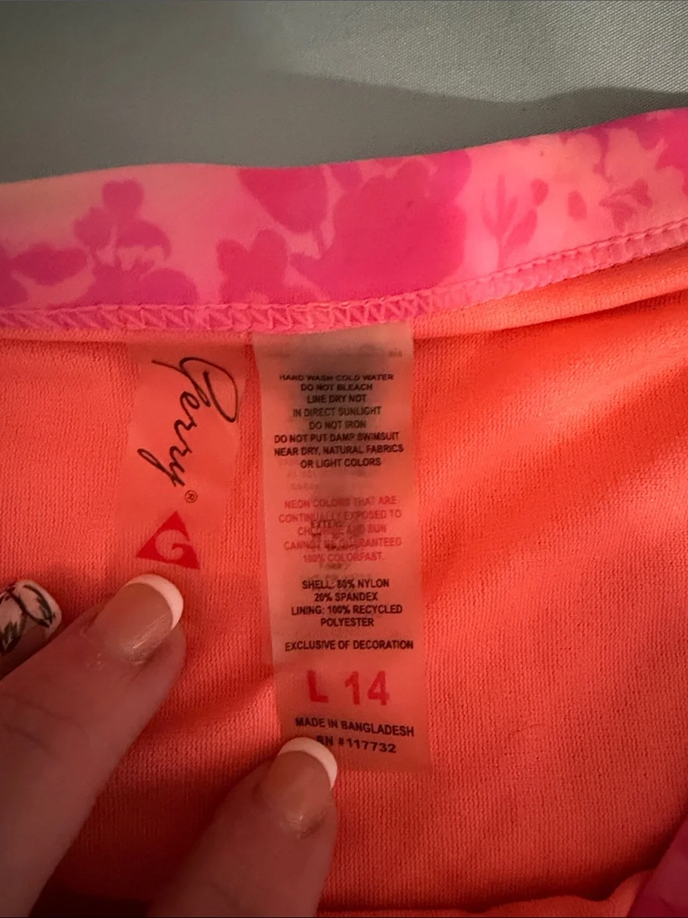 Gerry Weber Neon Coral and Pink Strappy Tankini Top